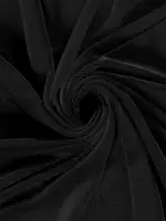Stof Velvet Stretch Fine Ribvelours / Corduroy (tricot) - Zwart