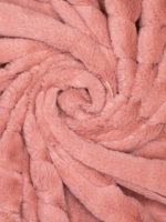 Stof Fleece - Stripes - Peach