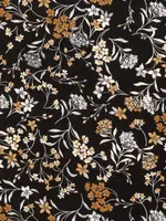 * Stof Viscose Tricot - Flowers - Brique