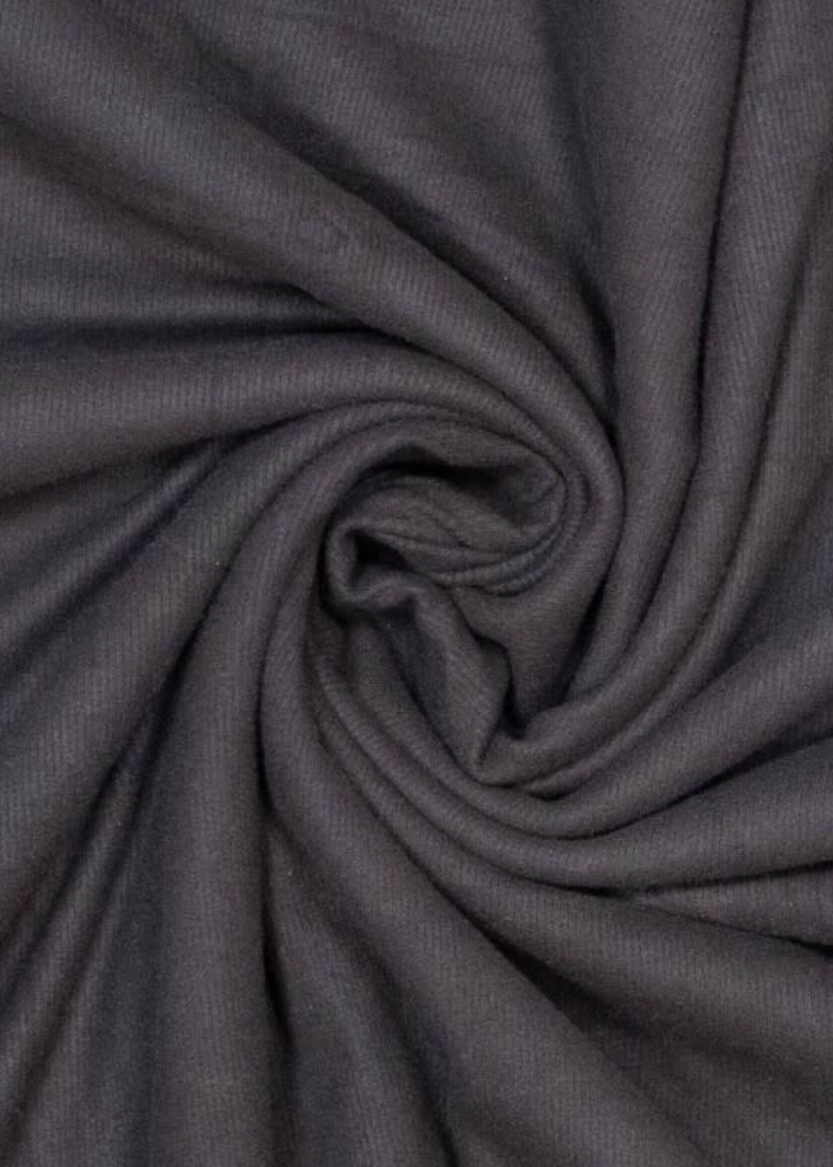 Stof Double Brushed Viscose Tricot - Zwart