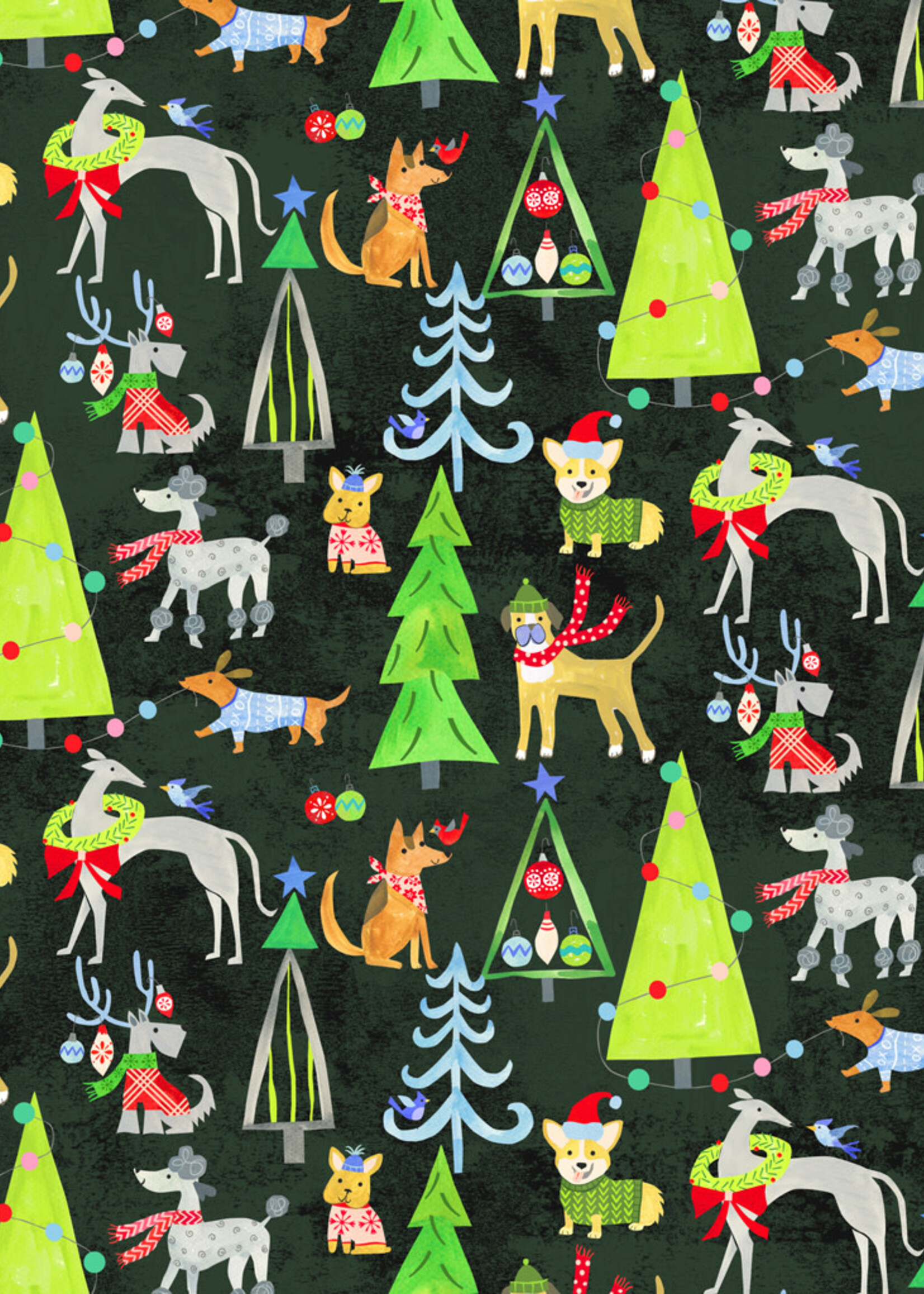 Windham Fabrics * Stof Katoen - Windham Fabrics - Happy Pawlidays by Jill McDonald