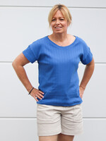 * Stof Tricot Pointelle - Blauw