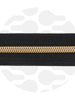 Zipper Zoo ° Spiraalrits - Zipper Zoo - 1 meter - Zwart / Goud