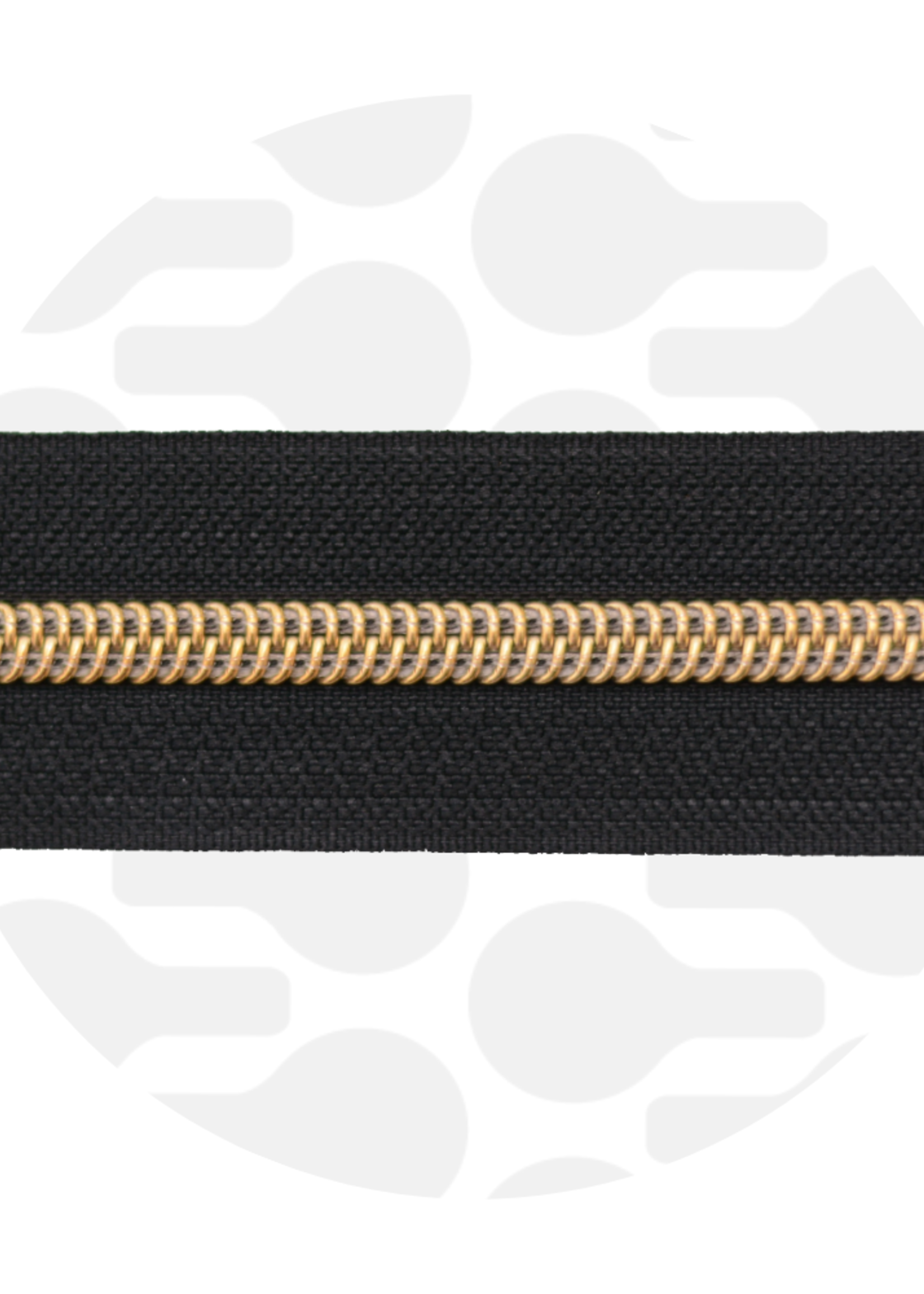 Zipper Zoo ° Spiraalrits - Zipper Zoo - 1 meter - Zwart / Goud
