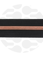 Zipper Zoo ° Spiraalrits - Zipper Zoo - 1 meter - Zwart / Rosé