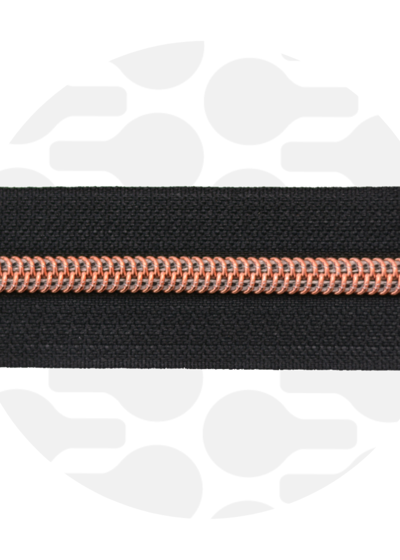 Zipper Zoo ° Spiraalrits - Zipper Zoo - 1 meter - Zwart / Rosé