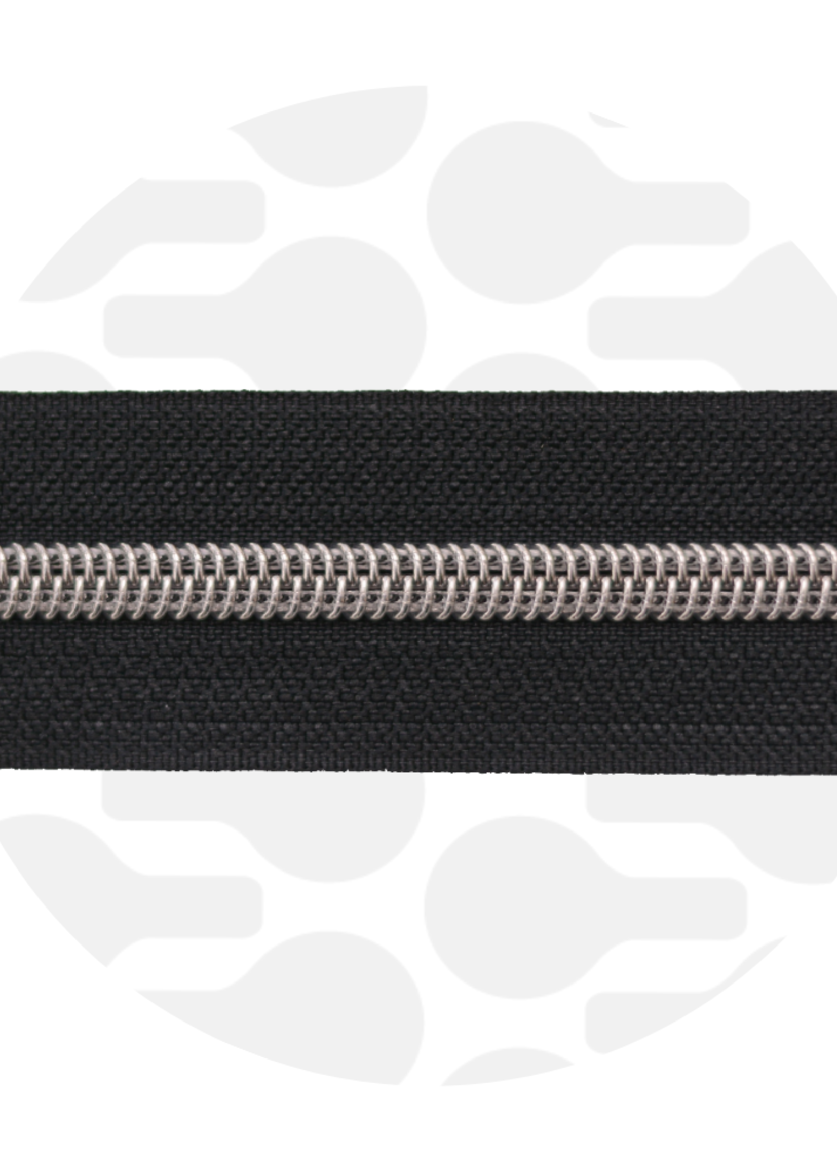 Zipper Zoo ° Spiraalrits - Zipper Zoo - 1 meter - Zwart / Zilver