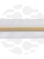 Zipper Zoo ° Spiraalrits - Zipper Zoo - 1 meter - Wit / Goud
