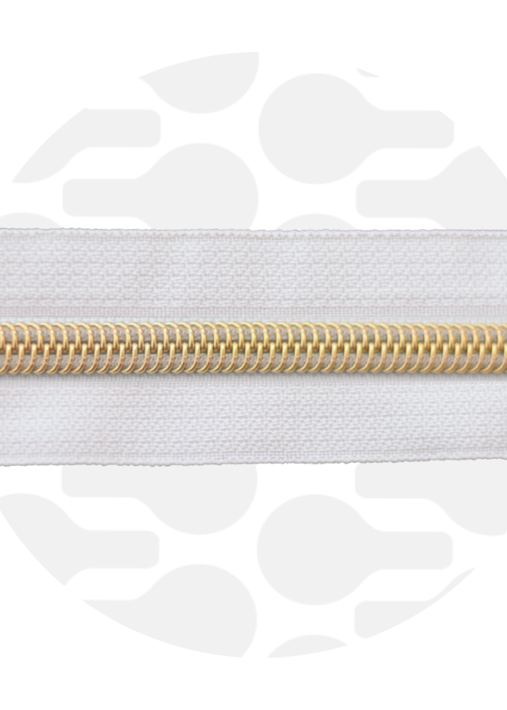 Zipper Zoo ° Spiraalrits - Zipper Zoo - 1 meter - Wit / Goud