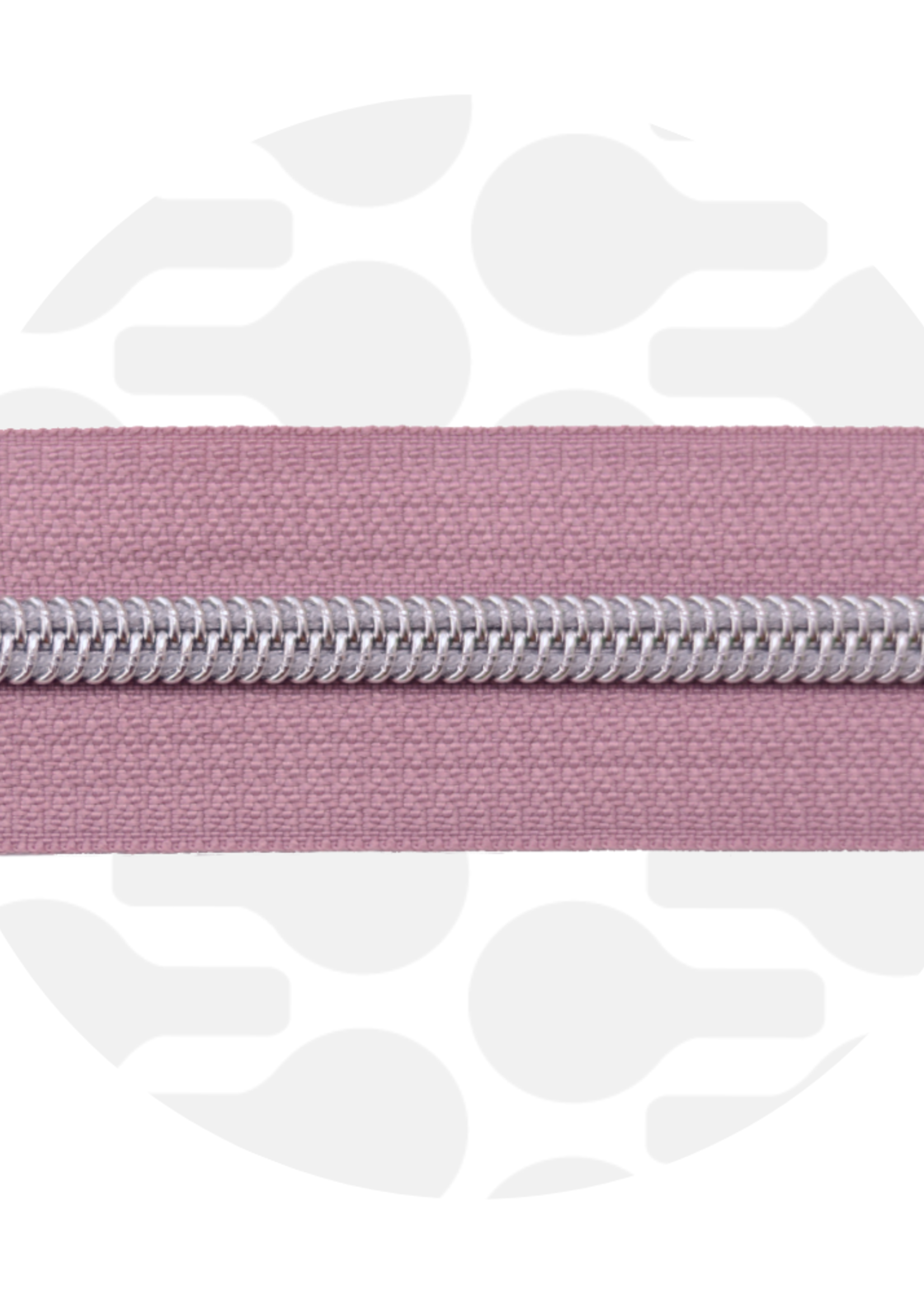 Zipper Zoo * Spiraalrits - 1 meter - Dusty Pink / Zilver