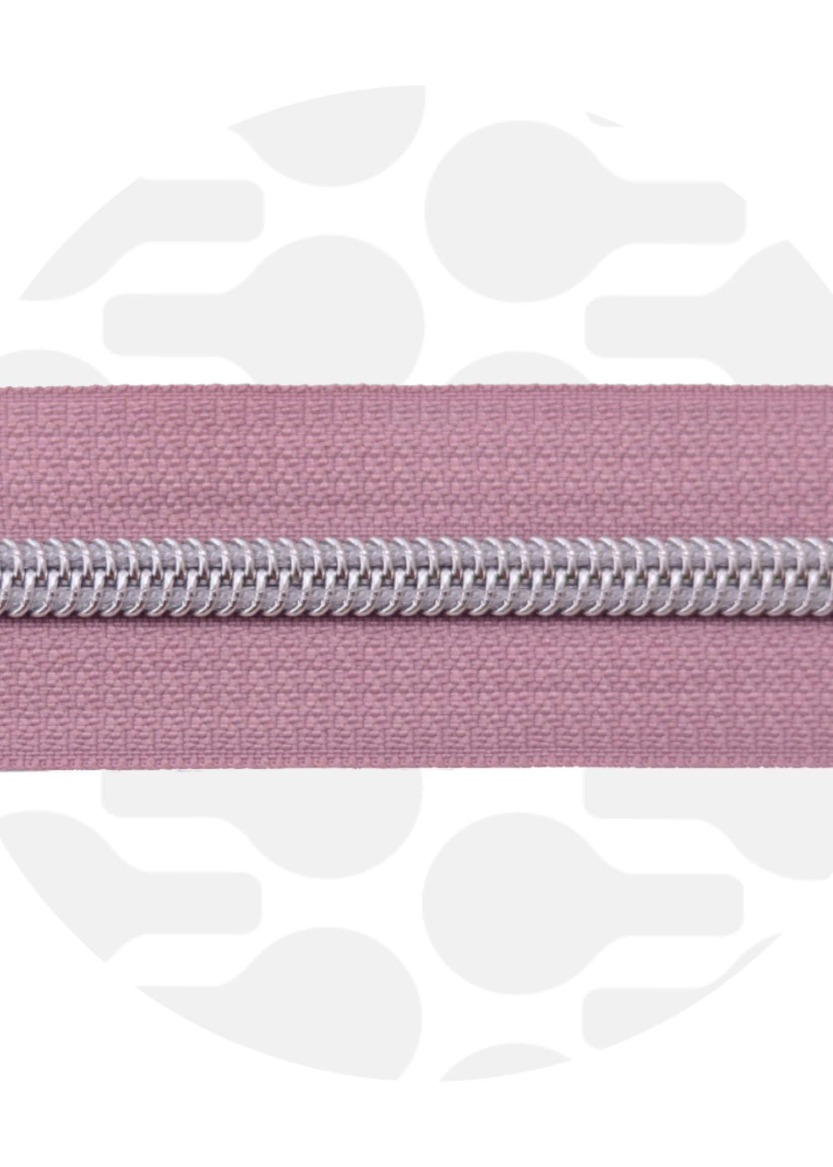 Zipper Zoo ° Spiraalrits - Zipper Zoo - 1 meter - Dusty Pink / Zilver