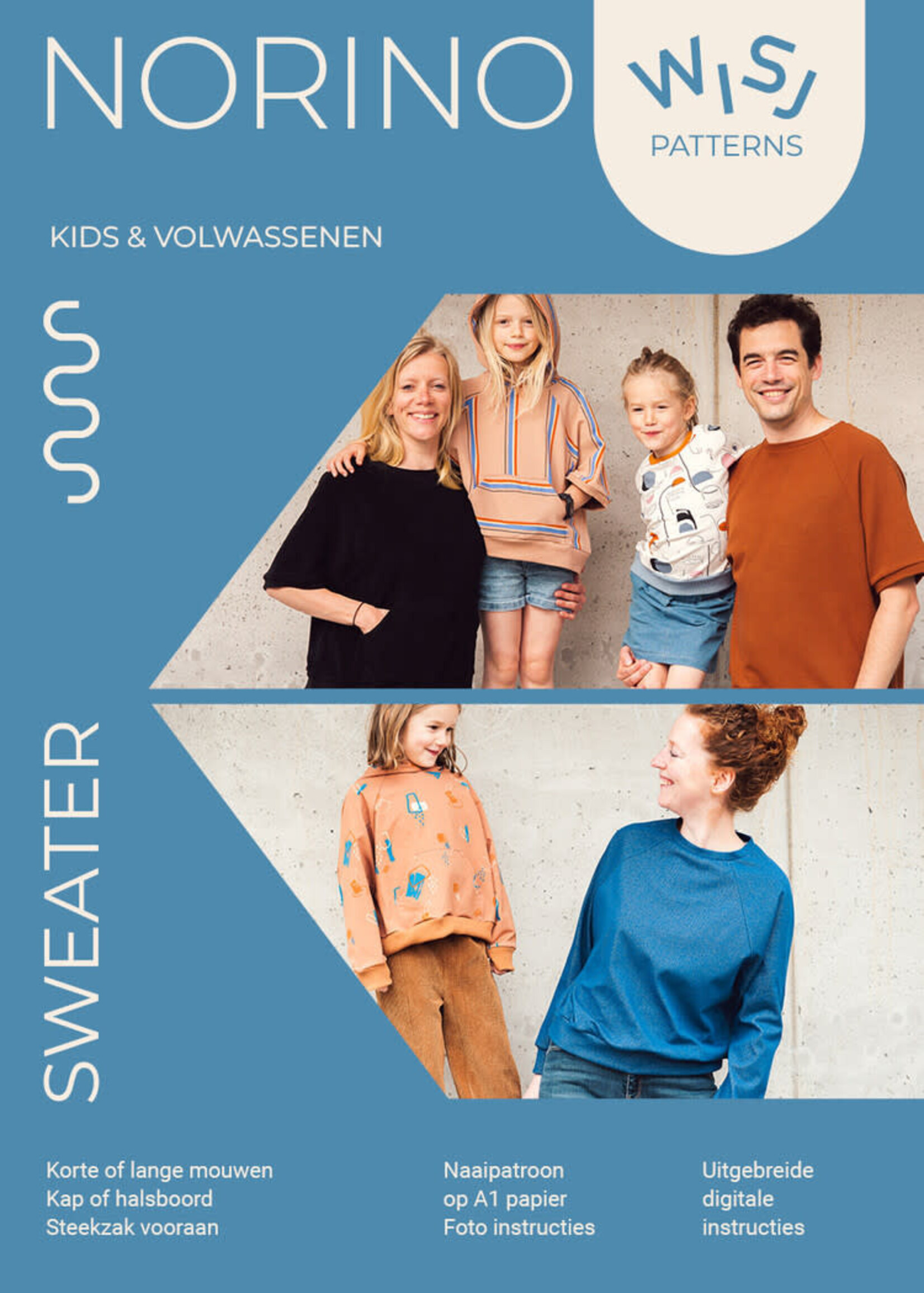 WISJ * Naaipatroon - WISJ - Norino Sweater (kids & volwassenen)
