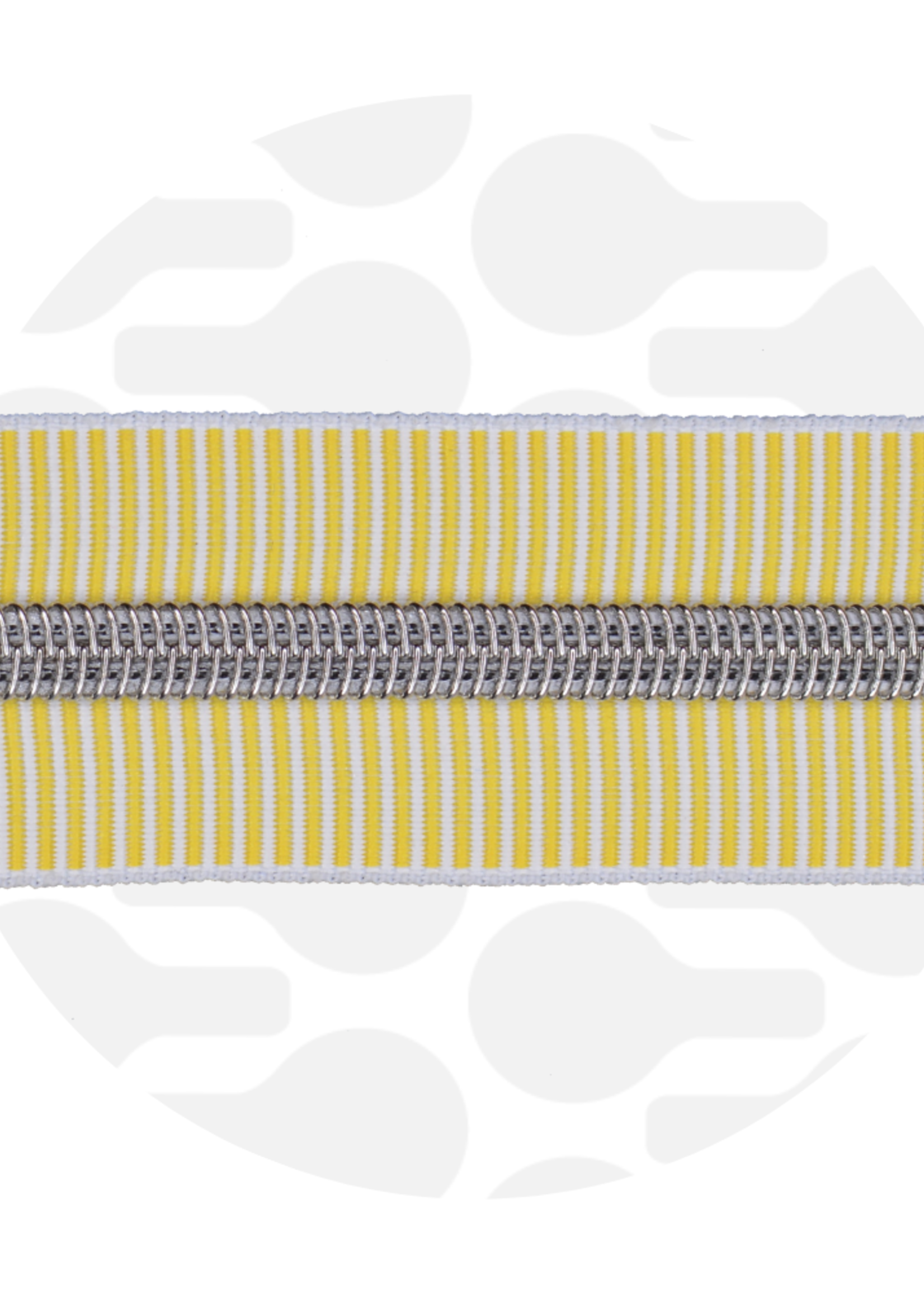 Zipper Zoo ° Spiraalrits - Zipper Zoo - 1 meter - Striped Sunny / Zilver