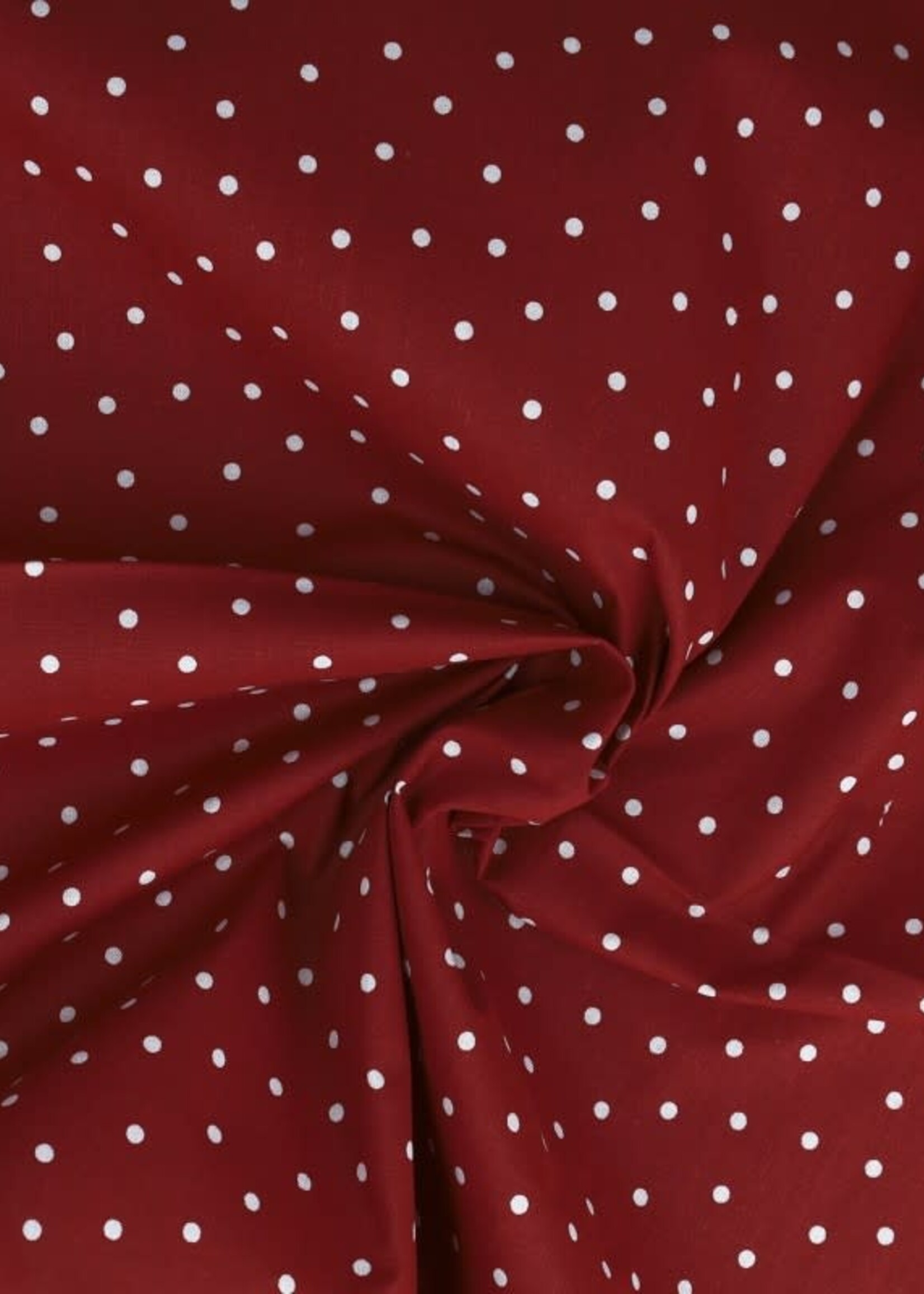 * Stof Katoen - Rood met Witte Dots