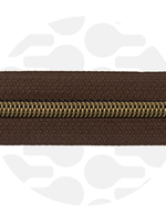 Zipper Zoo ° Spiraalrits - Zipper Zoo - 1 meter - Brownie / Antique Brass