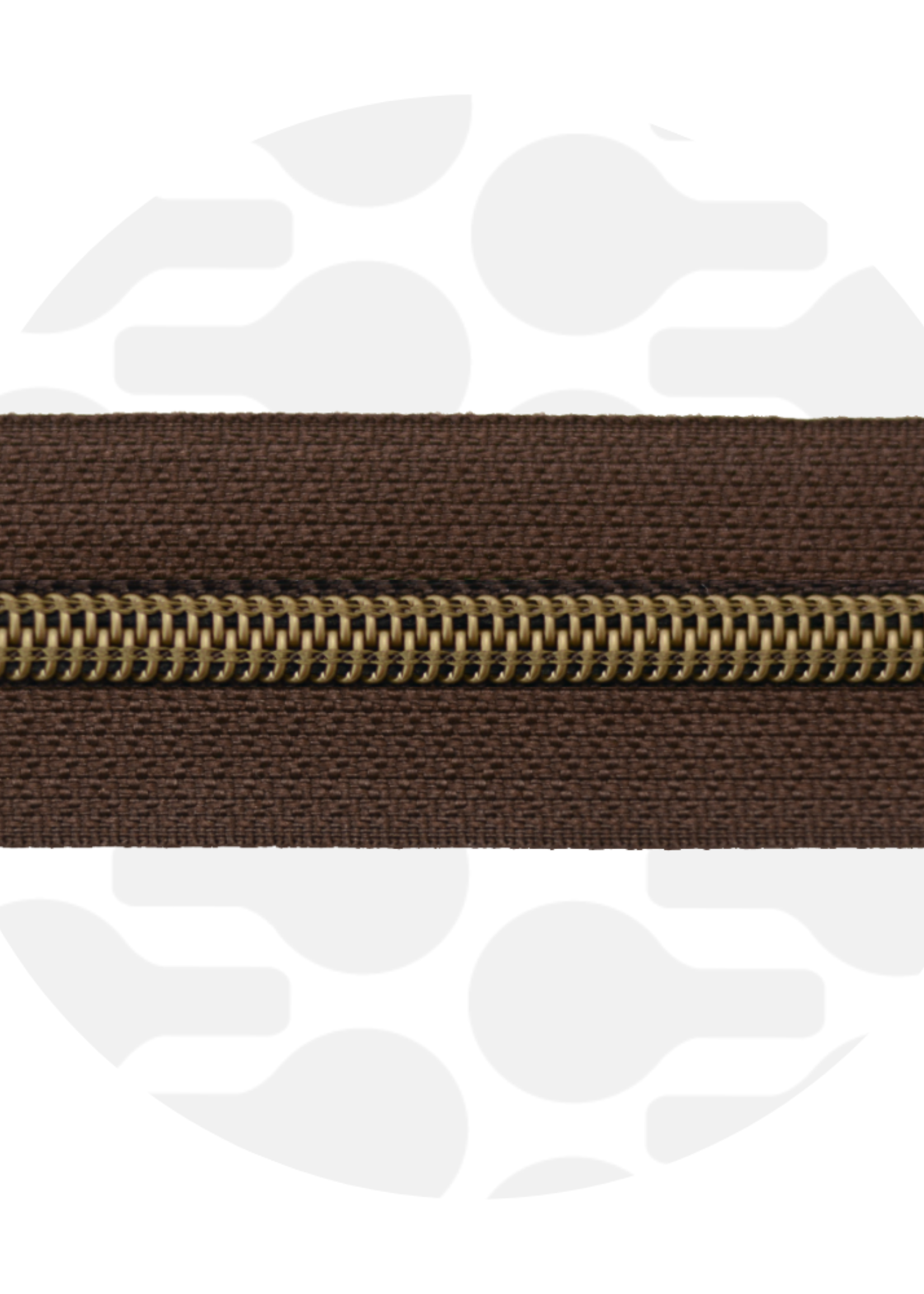 Zipper Zoo ° Spiraalrits - Zipper Zoo - 1 meter - Brownie / Antique Brass