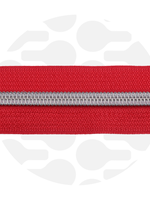 Zipper Zoo ° Spiraalrits - Zipper Zoo - 1 meter - Red / Zilver