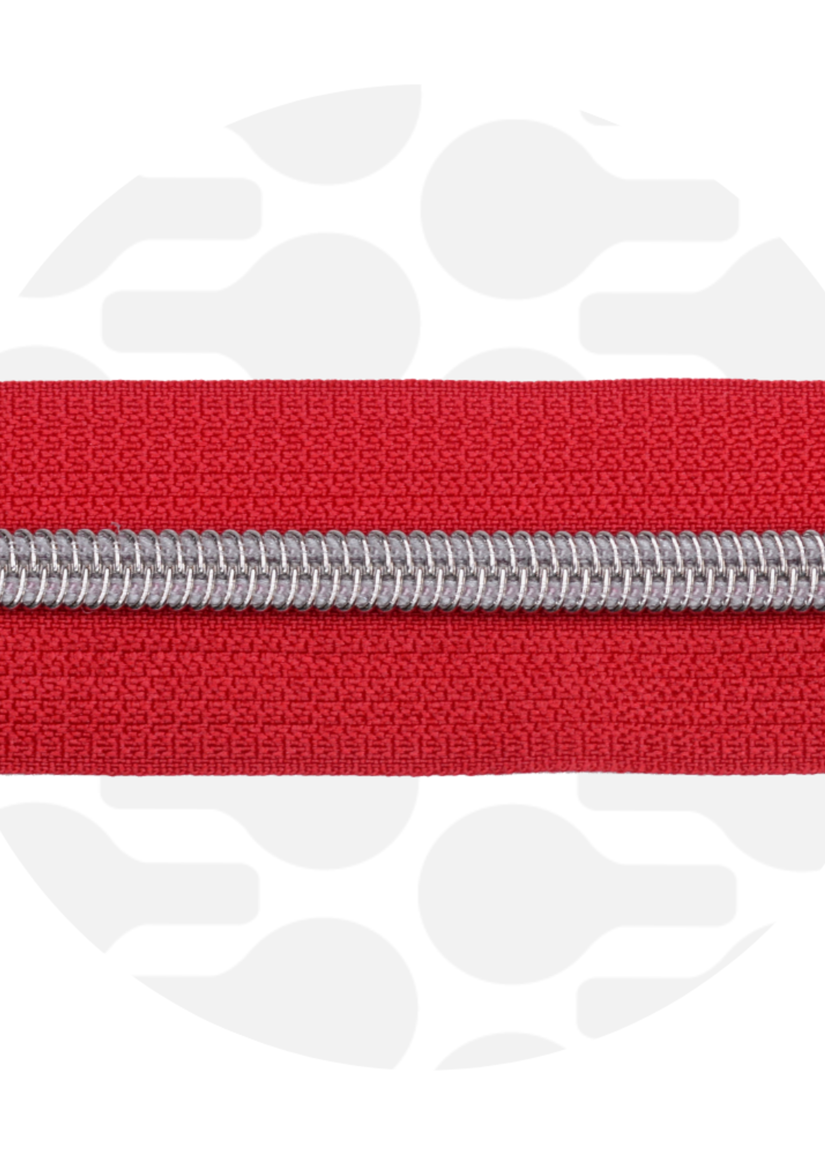 Zipper Zoo ° Spiraalrits - Zipper Zoo - 1 meter - Red / Zilver