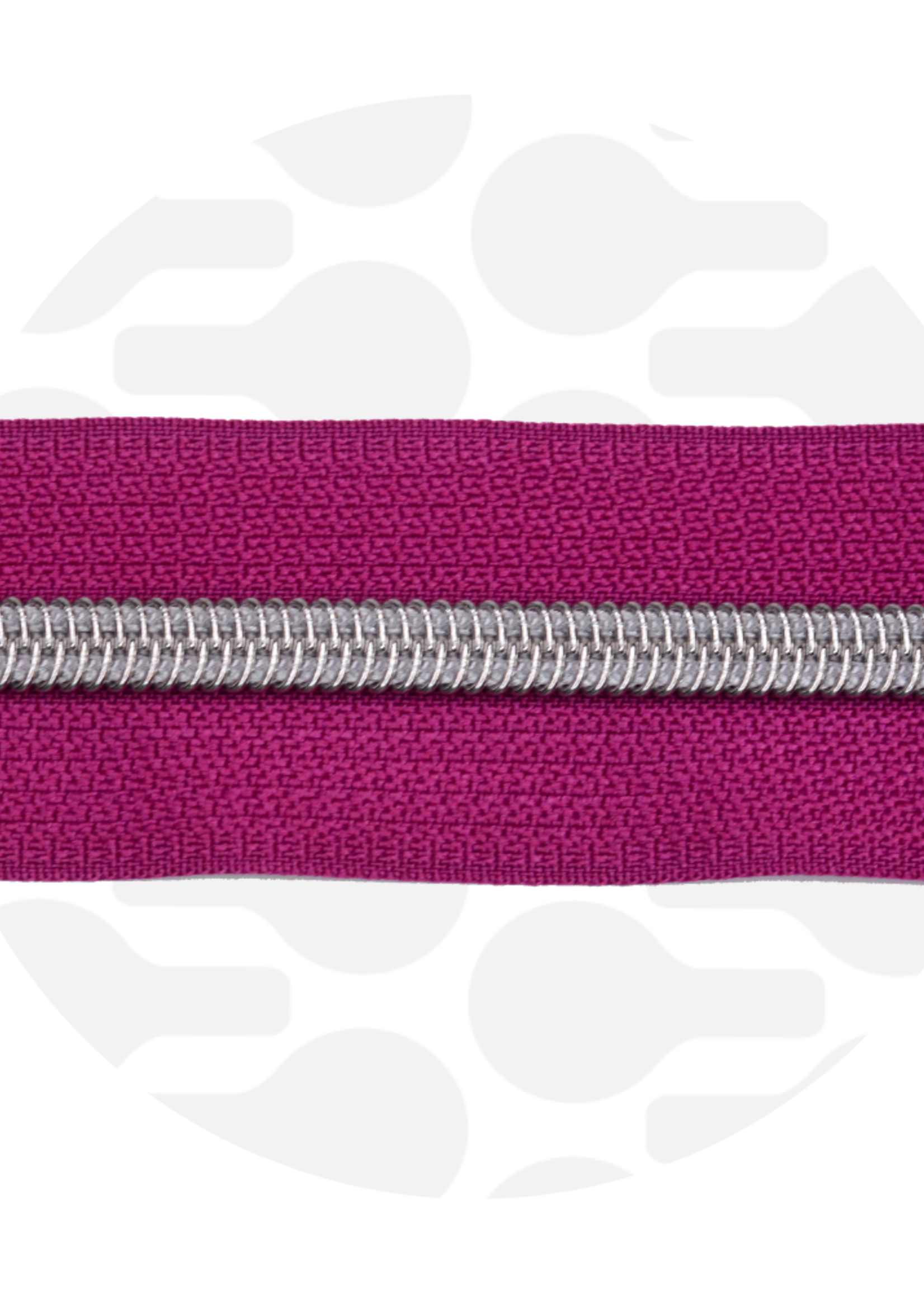 Zipper Zoo ° Spiraalrits - Zipper Zoo - 1 meter - Magenta / Zilver