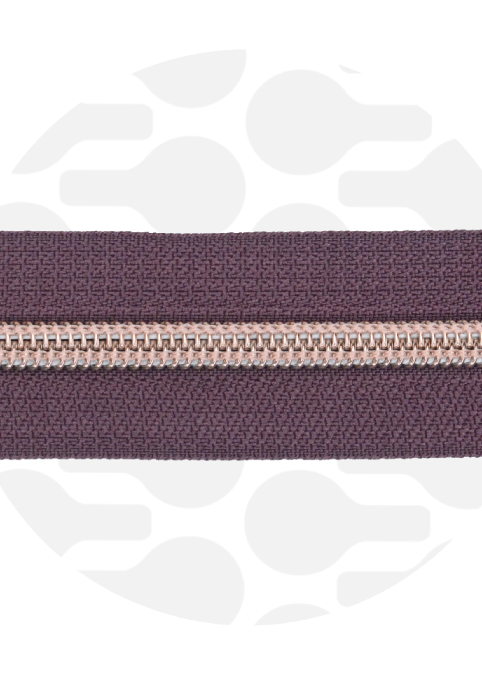 Zipper Zoo ° Spiraalrits - Zipper Zoo - 1 meter - Aubergine / Rosé