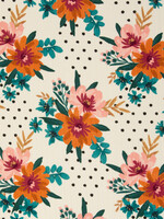 * Stof Structuurtricot - Flowers