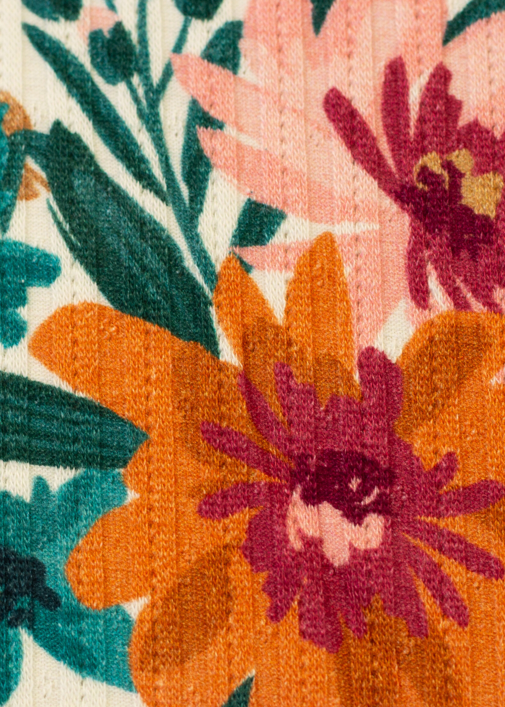 * Stof Structuurtricot - Flowers