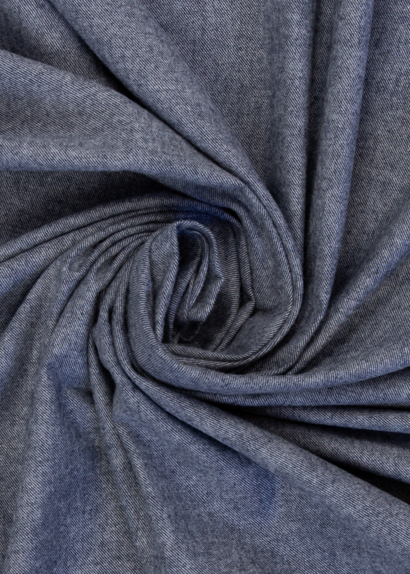 * Stof Flanel - Blauw Melange