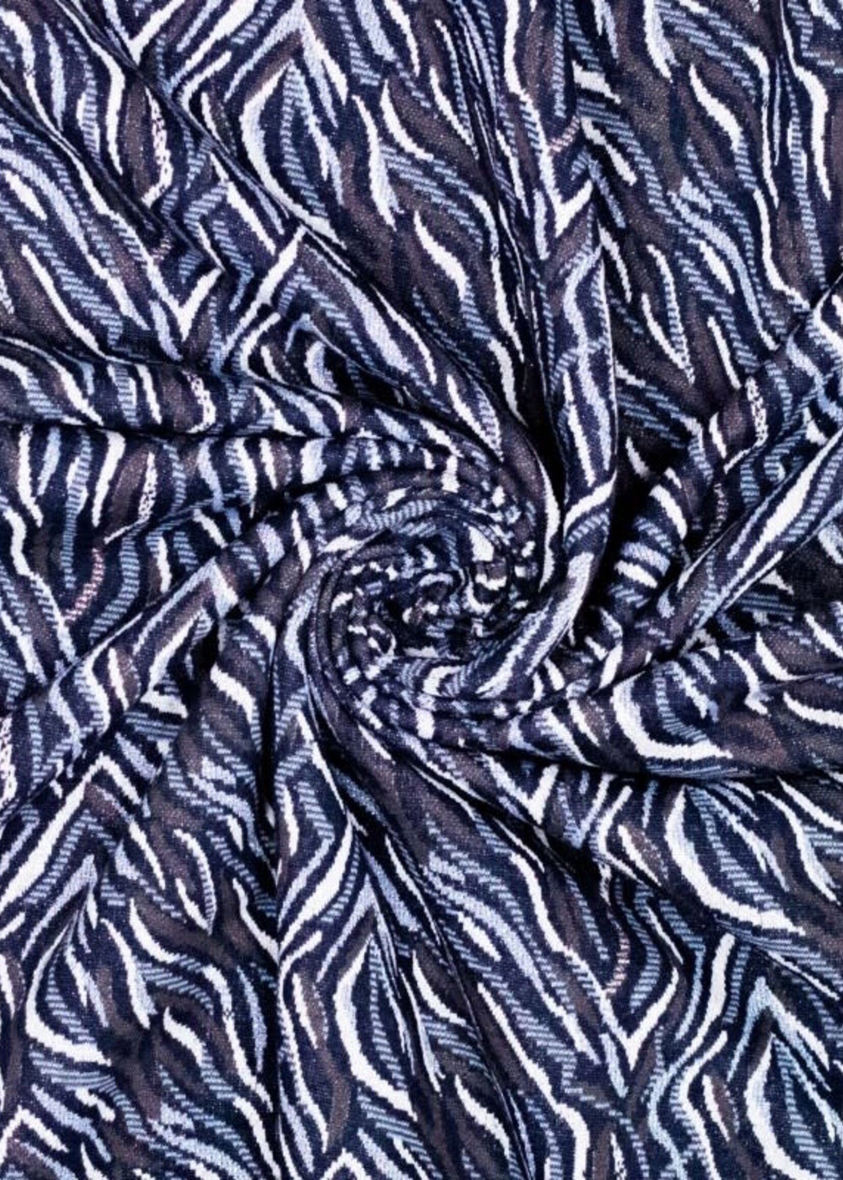 * Stof Rekbare Jacquard - Zebra Lurex
