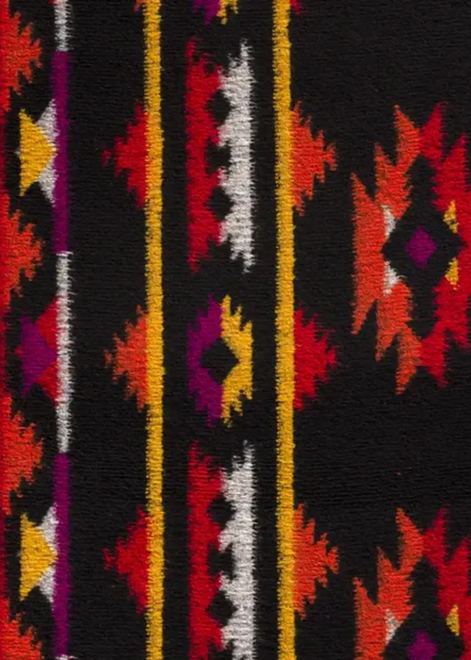 ° Stof Mantel Wolmix - Etnic Black