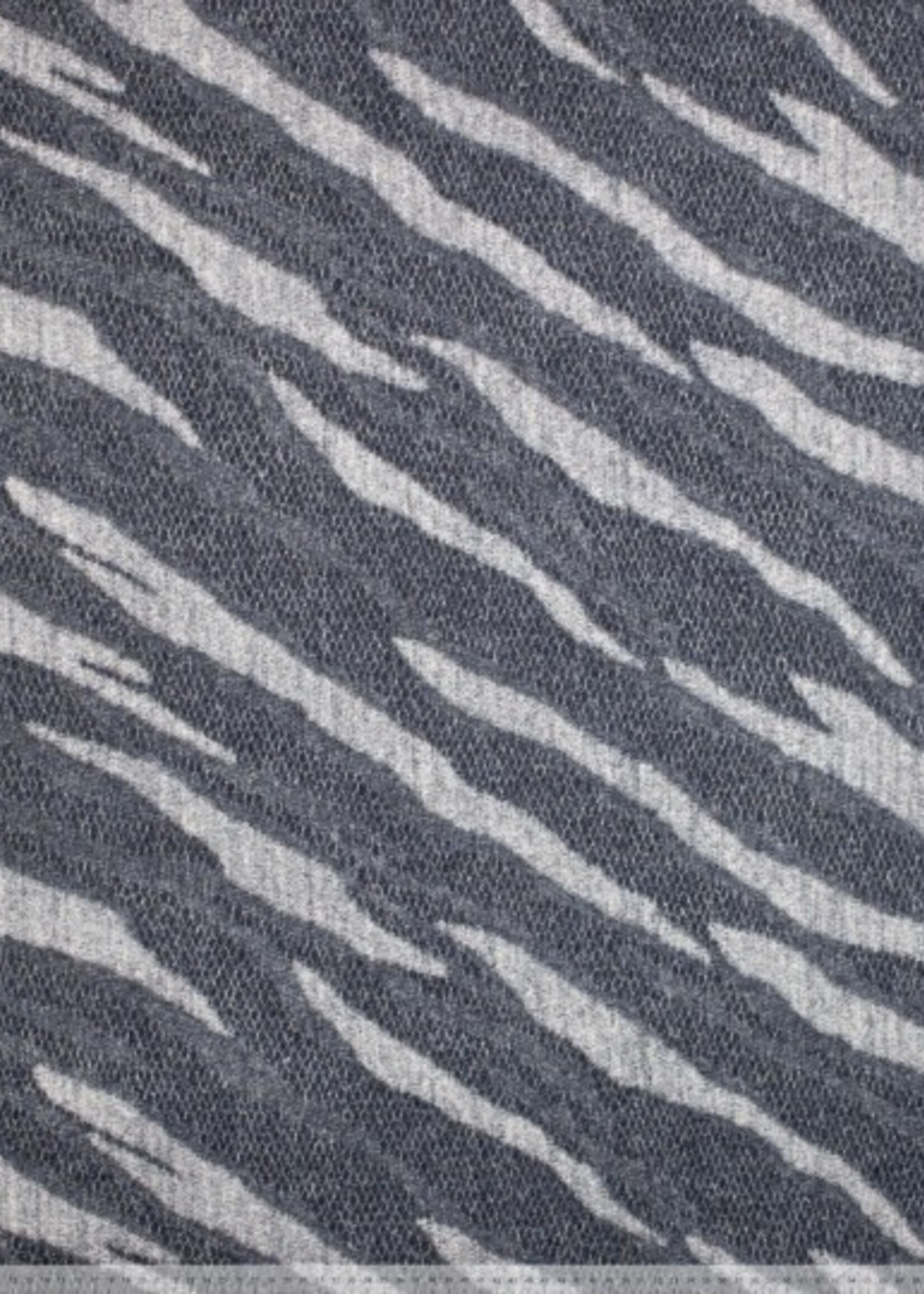 * Stof Mantel Wolmix - Zebra Blue