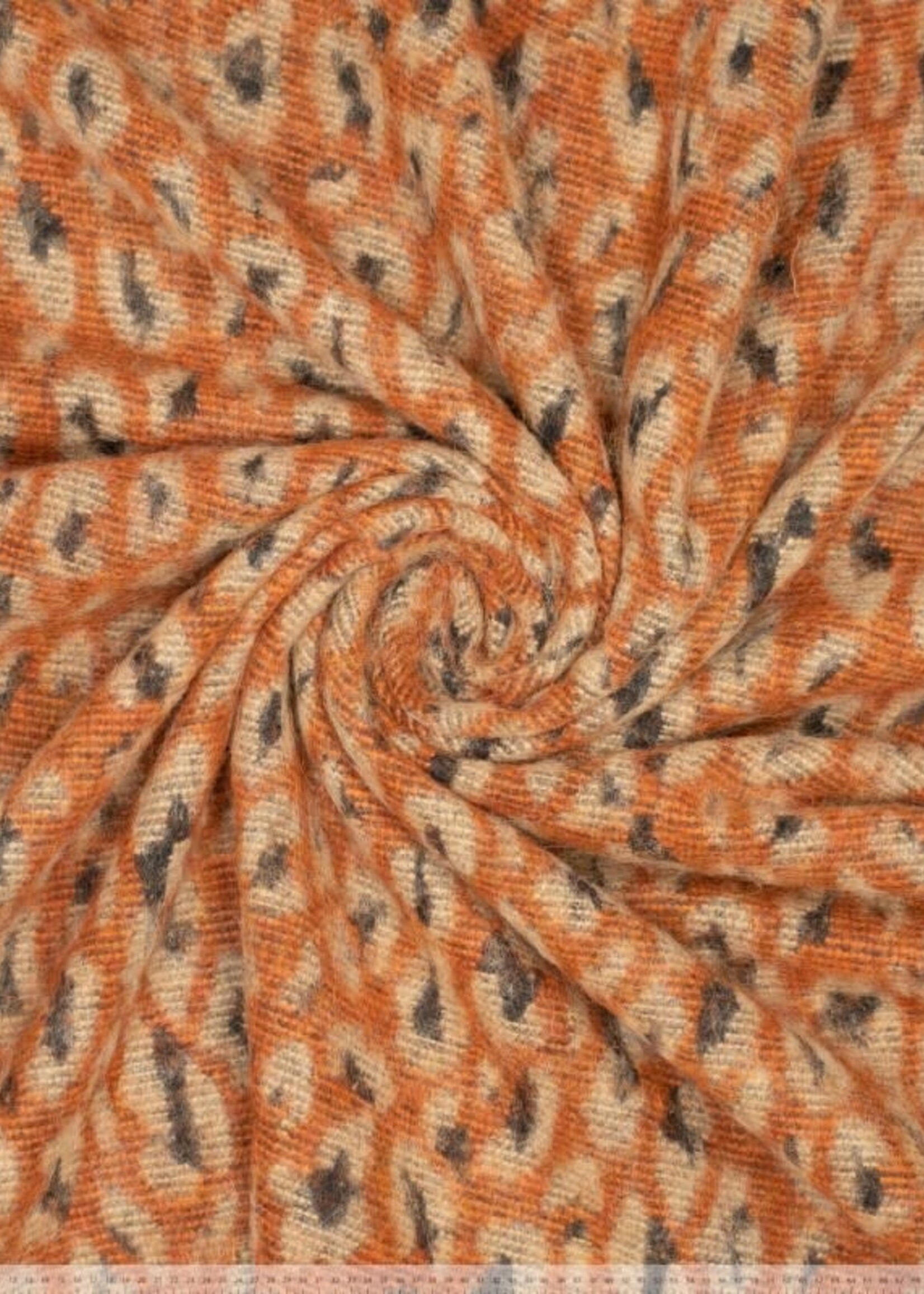 ° Stof Mantel Wolmix - Leopard