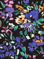 * Soepelvallende Stof - Flowers on Black