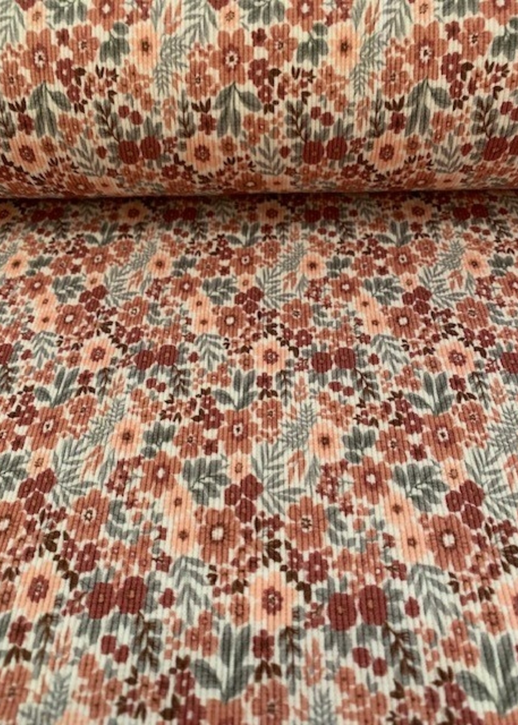 * Stof Structuurtricot - Flowers