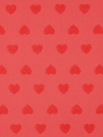 * Stof Tricot met Hartjes van Spons - Koraal