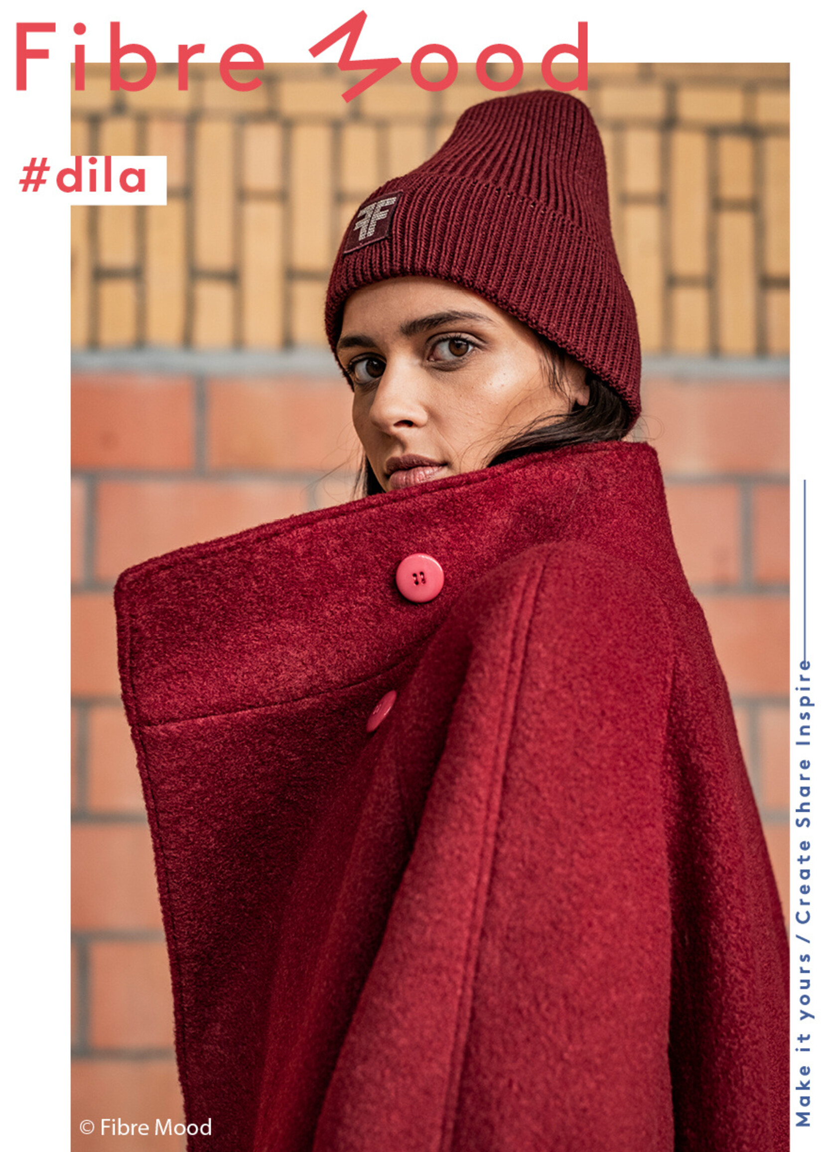 Fibre Mood ° Stof Wol Fleece - Fibre Mood - Dieprood - DILA