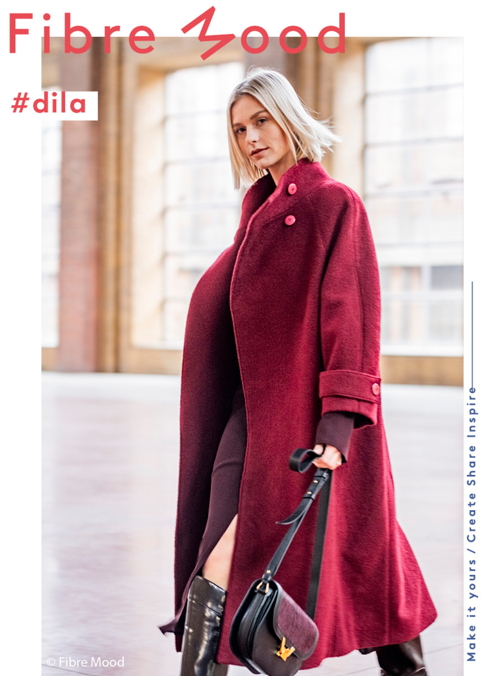Fibre Mood ° Stof Wol Fleece - Fibre Mood - Dieprood - DILA