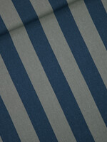 See You at Six ° Stof Linnen Viscose Blend - See You at Six - Verticals Rokerig Olijfgroen/Turbulentieblauw