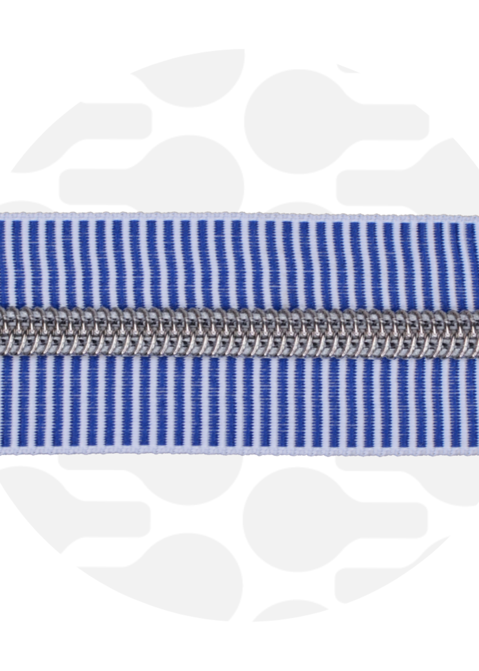 Zipper Zoo ° Spiraalrits - Zipper Zoo - 1 meter - Striped Azure/Zilver