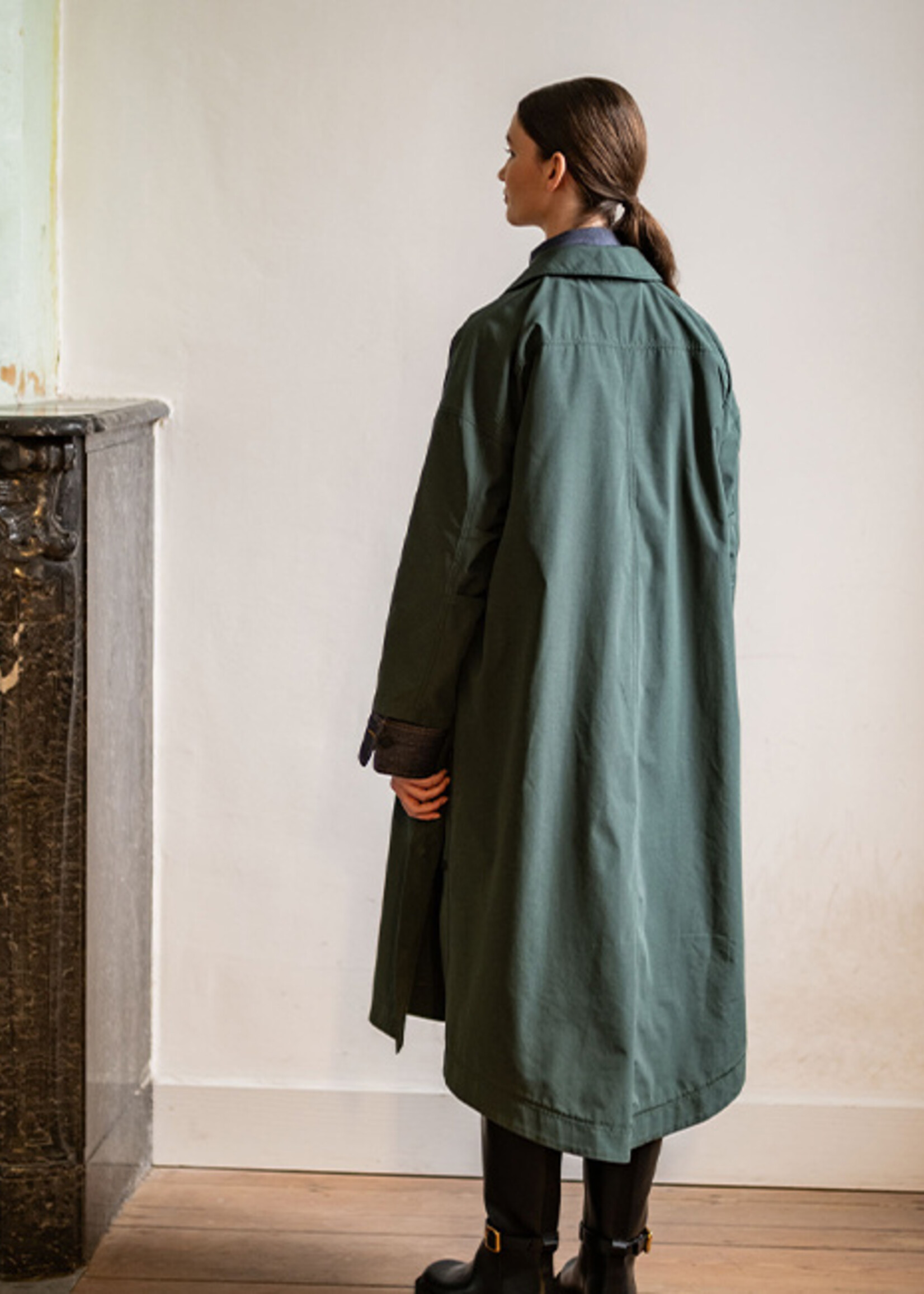 Fibre Mood ° Stof Trenchcoat - Fibre Mood - Green - INDIA-DEVIKA-CARLY