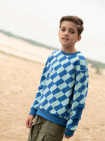 Poppy ° Stof Sweater - POPPY Fabrics - Checks Blue