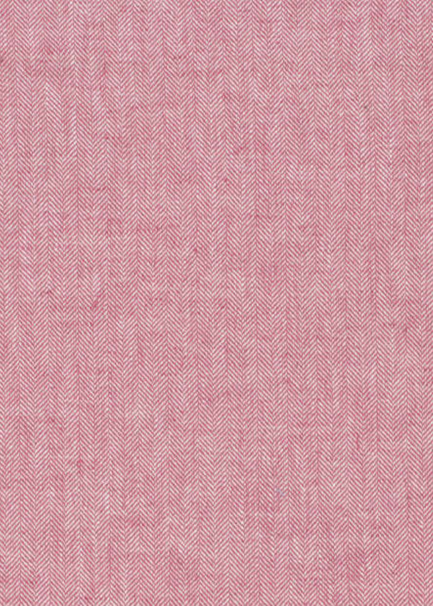 ° Stof Chambray Linnen Blend - Visgraat - Rood
