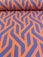 Soepelvallende Stof - Abstract - Lila & Koraal