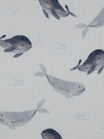 ° Stof Wafelkatoen - Walvissen