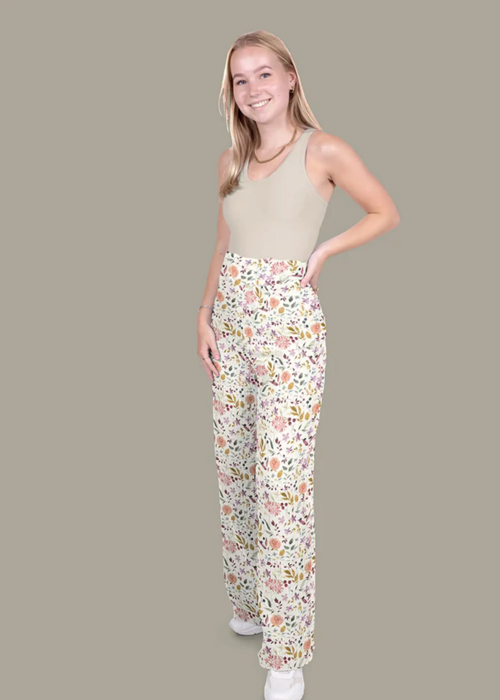 ° Stof Tetra Double Gauze - Pastel Flowers