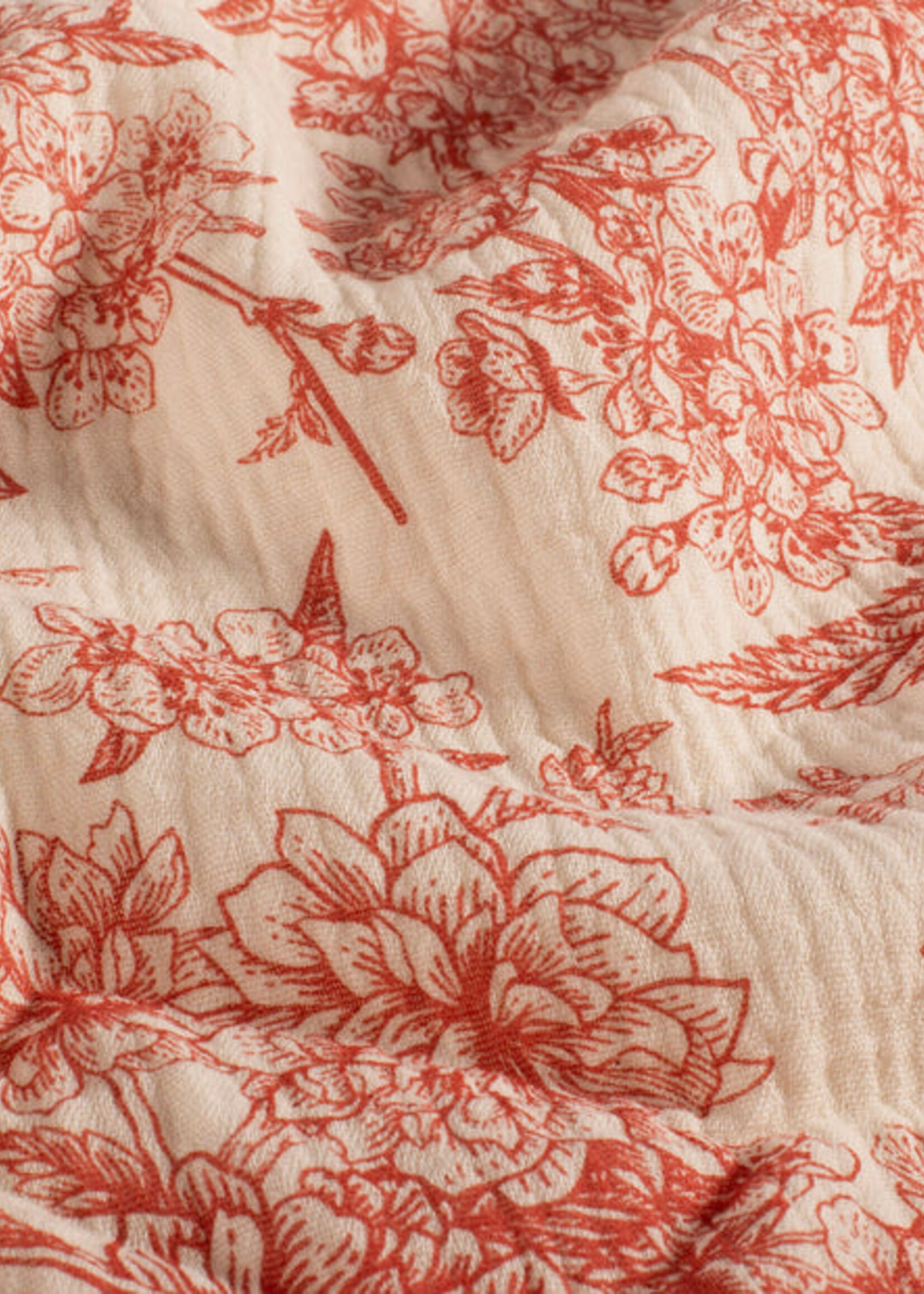 ° Stof Tetra Double Gauze - Birds & Flowers