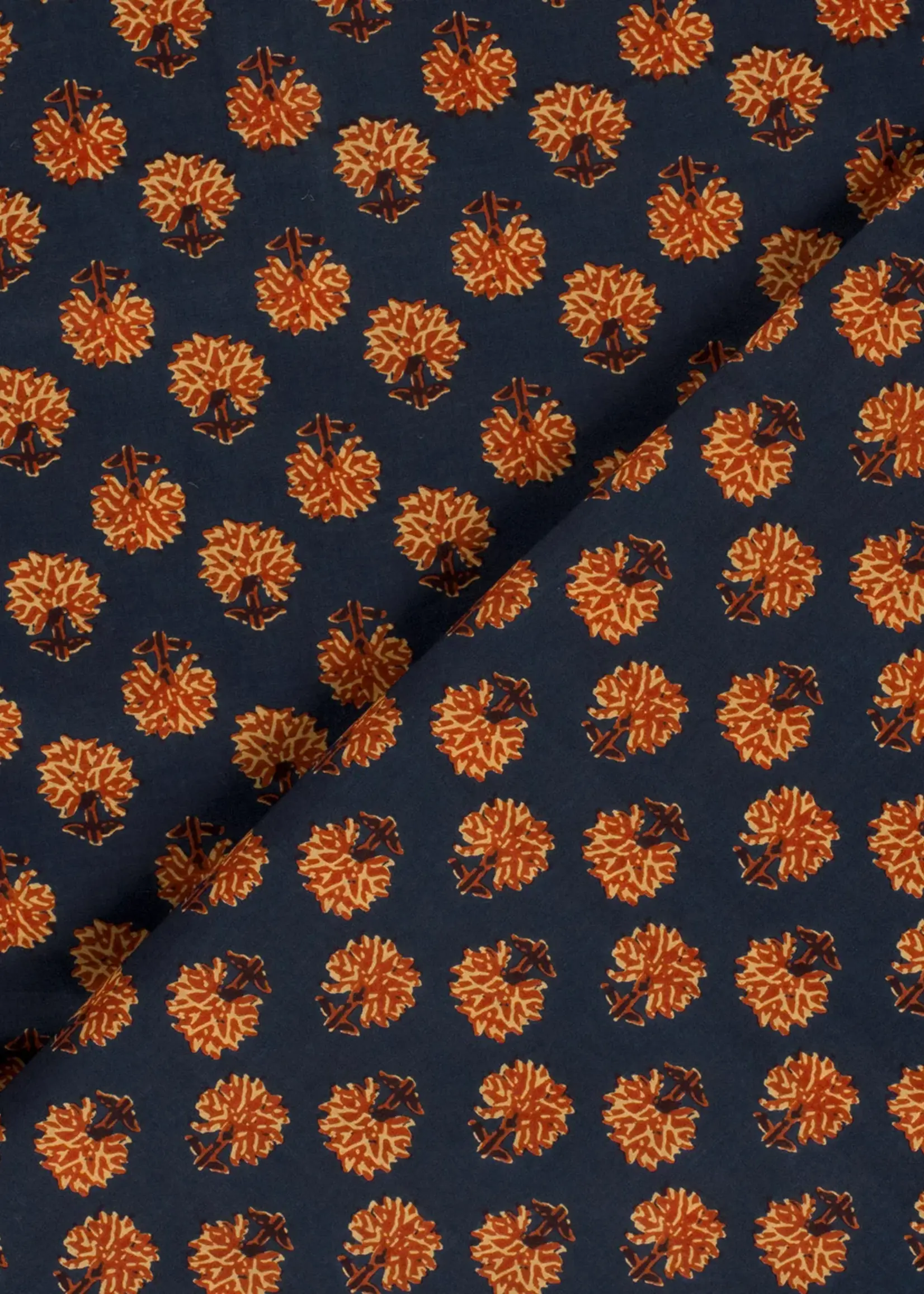 ° Stof Voile Katoen - Bloemen Indigo