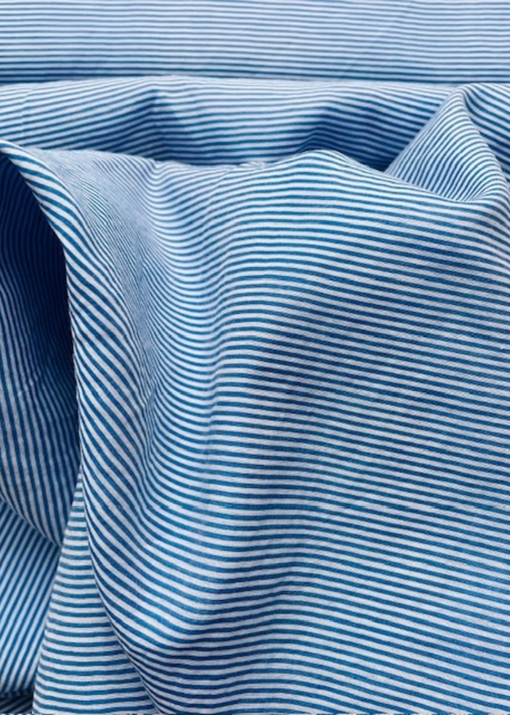 Comme ça ° Stof Katoen - Comme ça - Blue Flat Stripes