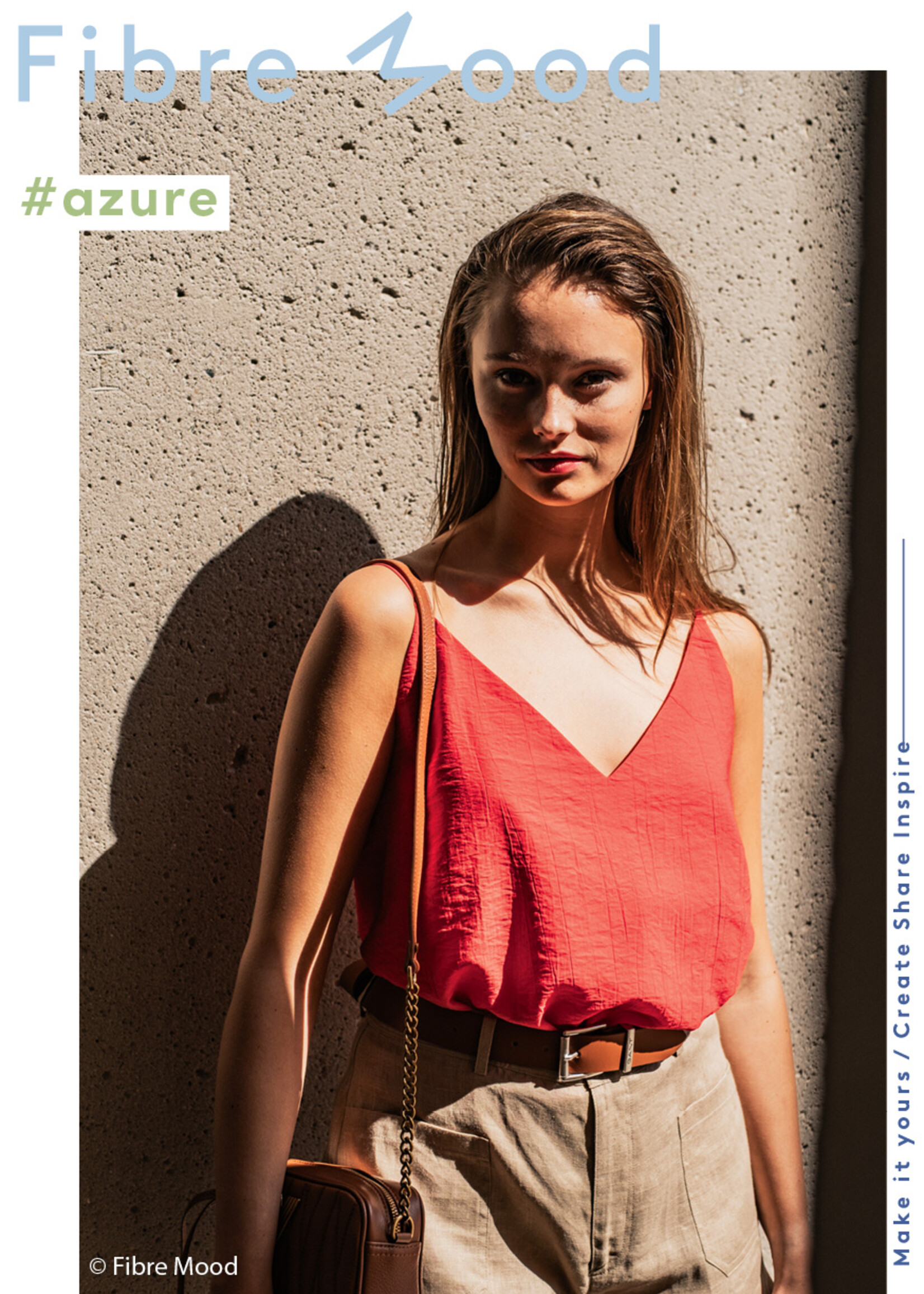 Fibre Mood ° Soepelvallende Stof - Fibre Mood - AZURE & MURIEL - Crinkle Red