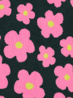 Poppy ° Stof Teddy - POPPY - Flowers Green & Pink