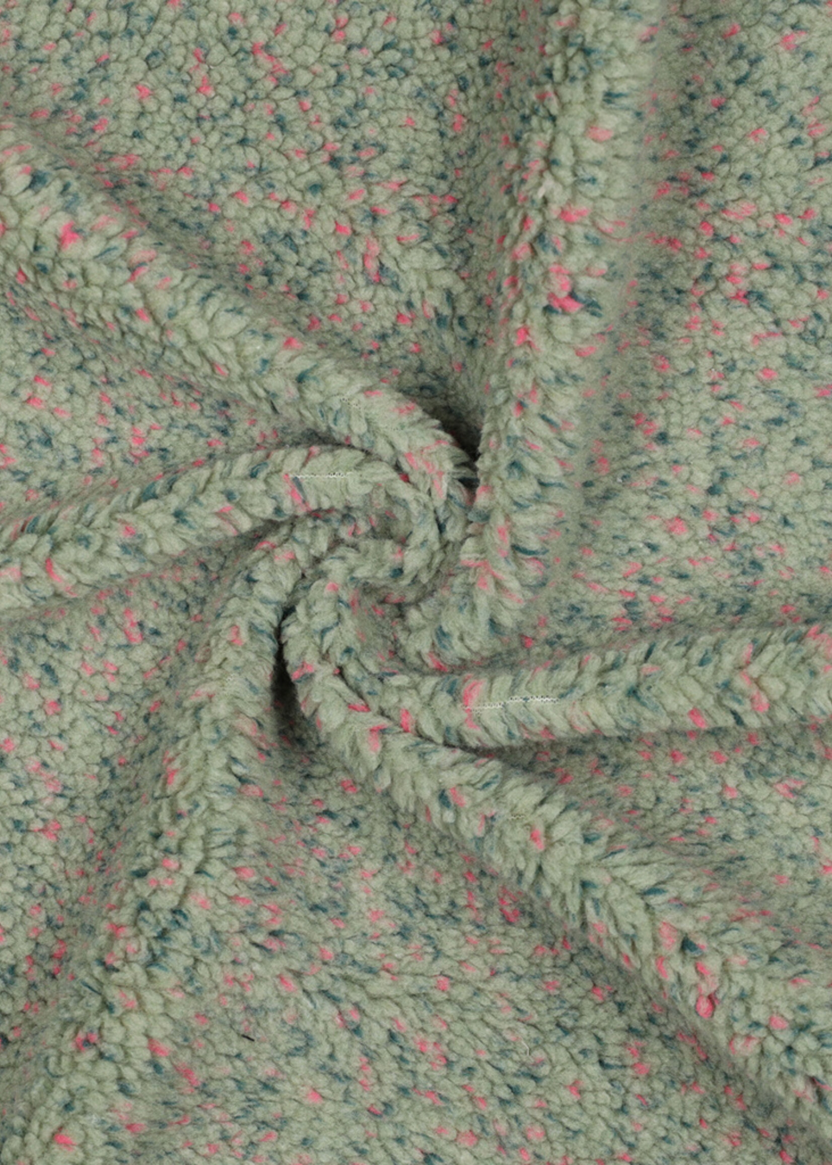 Poppy ° Stof Teddy - POPPY - Speckles Green & Pink